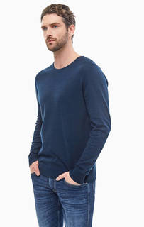 Синий хлопковый джемпер с круглым вырезом Replay
