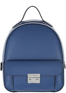 Рюкзак синего цвета с одним отделом на молнии Emporio Armani