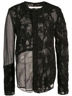 Renli Su tonal embroidery shirt