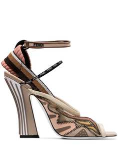 Fendi сетчатые босоножки 105 с ремешком на пятке