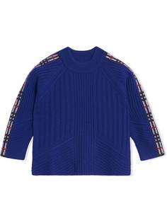 Burberry Kids свитер с отделкой в клетку