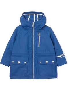Burberry Kids непромокаемая куртка с капюшоном и логотипом