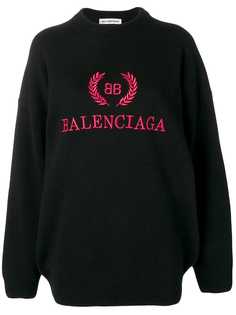 Balenciaga джемпер с вышитым логотипом