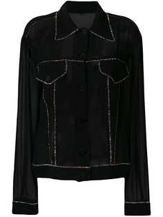 Marco De Vincenzo полупрозрачная рубашка с отделкой бисером