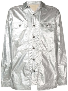 Rick Owens DRKSHDW куртка-рубашка с накладными карманами и эффектом металлик