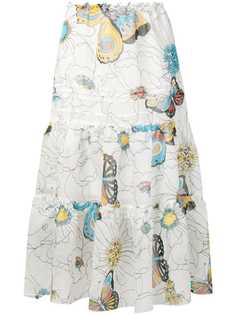 See By Chloé ярусная юбка миди с цветочным принтом