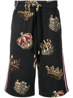 Dolce & Gabbana спортивные шорты с принтом корон