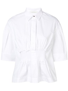 Cédric Charlier рубашка с укороченными рукавами и сборкой