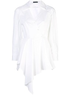 Josie Natori COTTON POPLIN DRAPE TOP