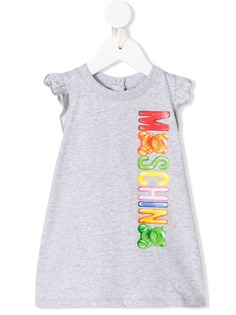 Moschino Kids платье-футболка с принтом логотипа