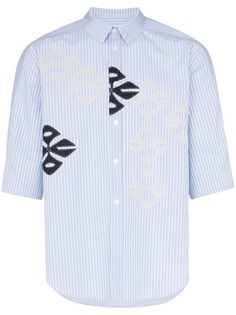 Kiko Kostadinov рубашка в полоску Calcuta с рукавами три четверти