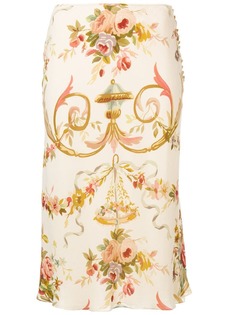 Christian Dior Vintage юбка миди с цветочным узором