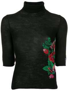 Yohji Yamamoto Vintage водолазка с цветочной вышивкой