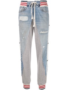 Greg Lauren джоггеры со вставками из денима