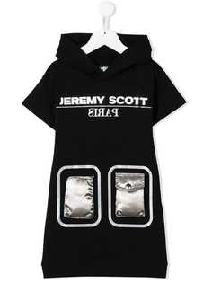 Jeremy Scott Junior платье с капюшоном и контрастными карманами