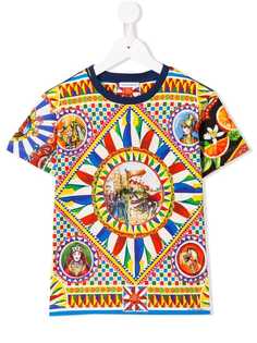 Dolce & Gabbana Kids футболка с принтом Sicilian Carretto