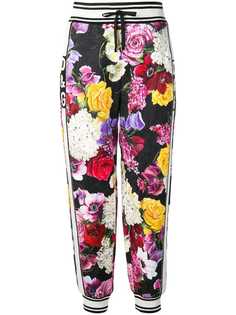 Dolce & Gabbana спортивные брюки с логотипом и цветочным принтом