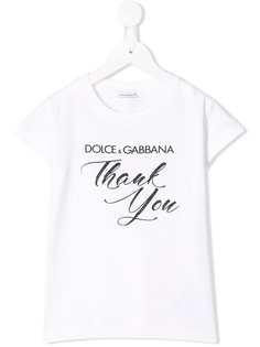 Dolce & Gabbana Kids футболка с принтом thank you