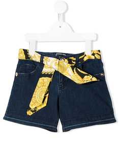Young Versace джинсовые шорты с поясом