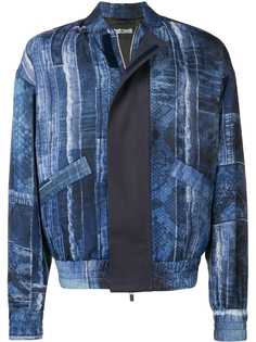 Just Cavalli denim effect bomber jacket