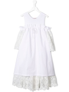 Alberta Ferretti Kids платье в технике кроше с открытыми плечами