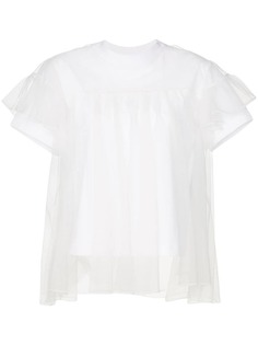 Shushu/Tong футболка с круглым вырезом и верхним слоем из тюля
