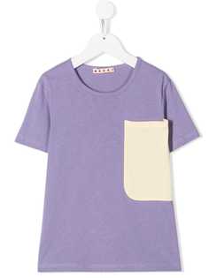 Marni Kids футболка с контрастным карманом