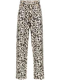 Eytys прямые брюки из денима с леопардовым принтом