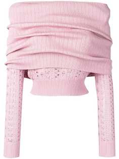 Christian Dior Vintage укороченный свитер с открытыми плечами