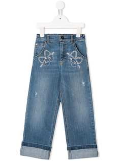 Elisabetta Franchi La Mia Bambina прямые джинсы с бантом