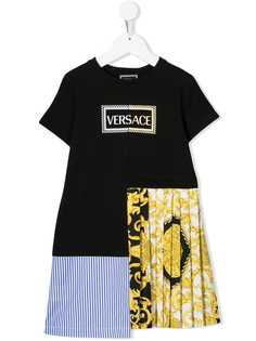 Young Versace платье с контрастным логотипом
