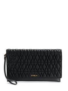 Furla quilted logo clutch
