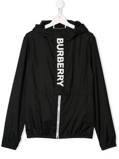 Burberry Kids куртка с капюшоном и логотипом