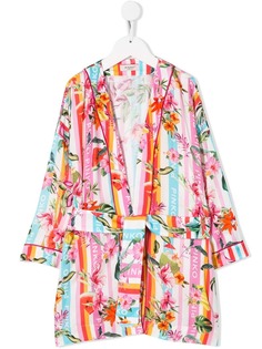 Pinko Kids накидка с цветочным принтом и логотипом