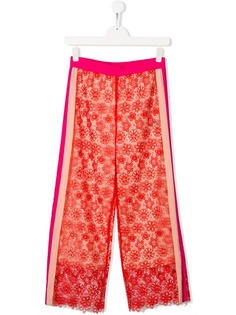 Pinko Kids широкие брюки из цветочного кружева