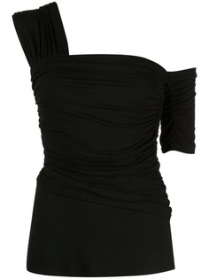 Josie Natori asymmetric sleeve top