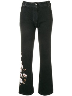 Off-White джинсы с цветочной вышивкой