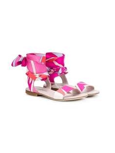 Emilio Pucci Junior сандалии с завязками на щиколотке
