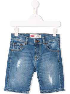 Levis Kids джинсовые шорты с эффектом потертости