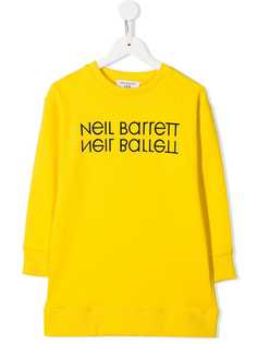 Neil Barrett Kids футболка с зеркальным логотипом