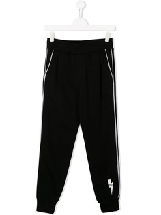 Neil Barrett Kids спортивные брюки с отделкой