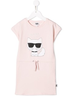 Karl Lagerfeld Kids платье с принтом Kitty