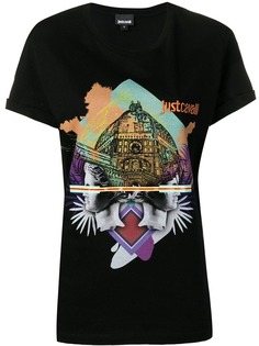 Just Cavalli футболка с графичным принтом и логотипом