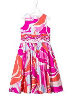Emilio Pucci Junior расклешенное платье с цветочным принтом