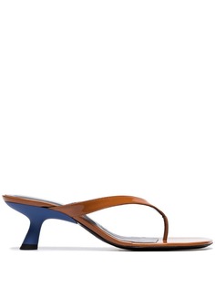 Simon Miller brown Beep 45 patent leather thong sandals