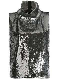 Halpern топ с высокой горловиной и металлическим отблеском