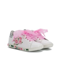 Monnalisa кроссовки с цветочным принтом