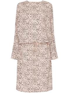 Plan C платье с V-образным вырезом на спине и принтом листьев