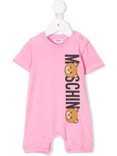 Moschino Kids комбинезон с логотипом на рукаве