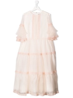 Alberta Ferretti Kids расклешенное платье с оборками